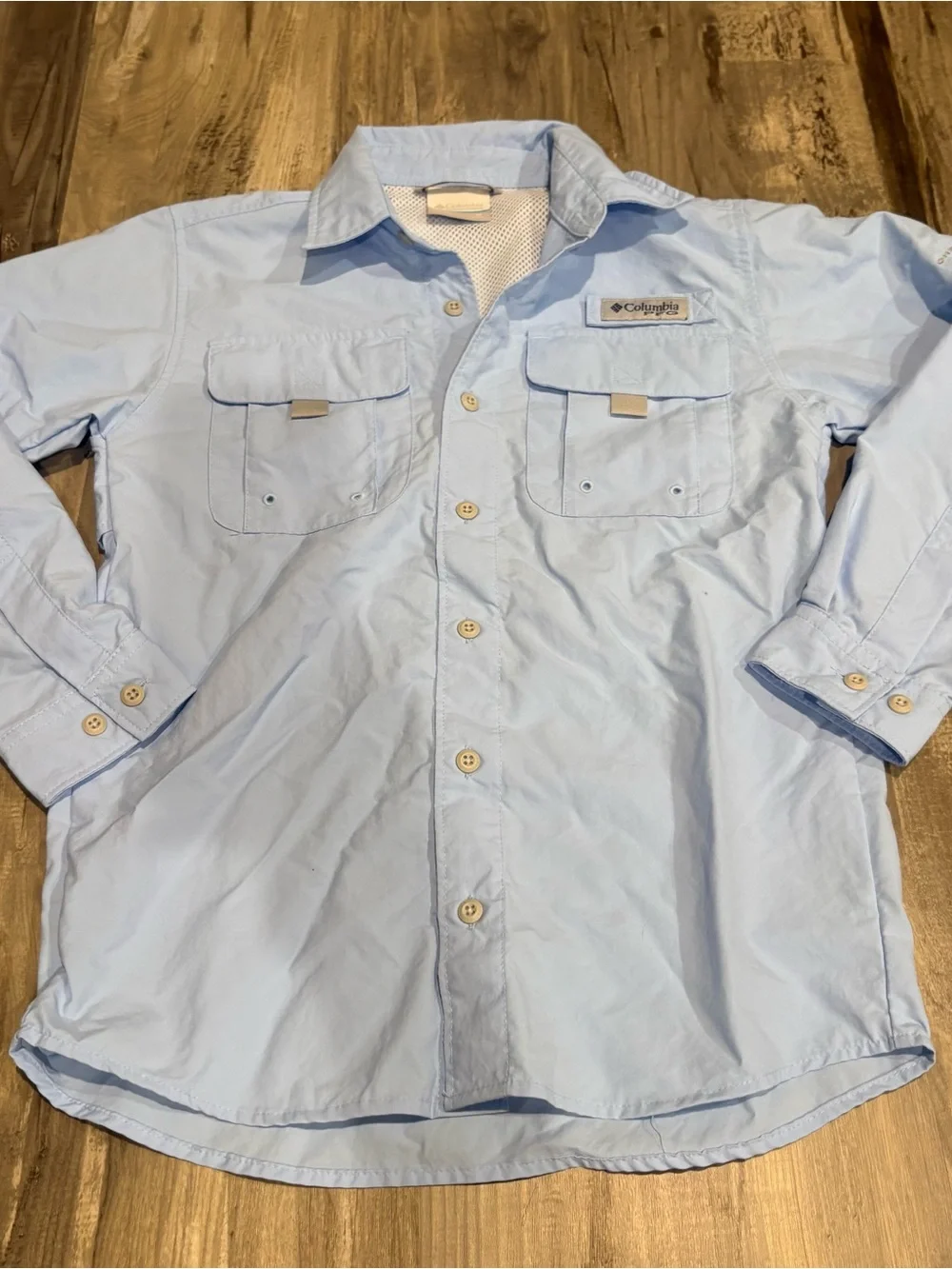 Columbia Youth PFG Fishing Vented UV Protection LS Shirt SZ L (10/12)